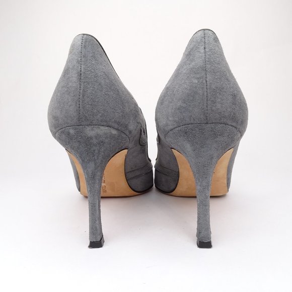 Manolo Blahnik Rela Embroider Suede Mary Jane Pump - Picture 7 of 12